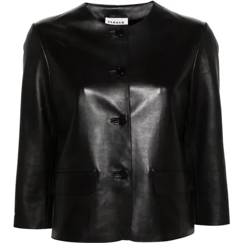 Leather Jacket , female, Sizes: L, M - P.a.r.o.s.h. - Modalova
