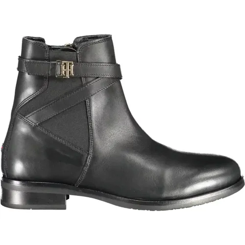 Chic Ankle Boots with Contrast Zipper , female, Sizes: 3 UK - Tommy Hilfiger - Modalova