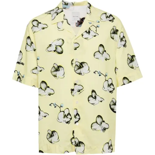 Yellow Floral Print Shirt , male, Sizes: M - Paul Smith - Modalova