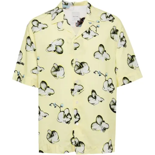 Yellow Floral Print Shirt , male, Sizes: M, XL, L, S - Paul Smith - Modalova