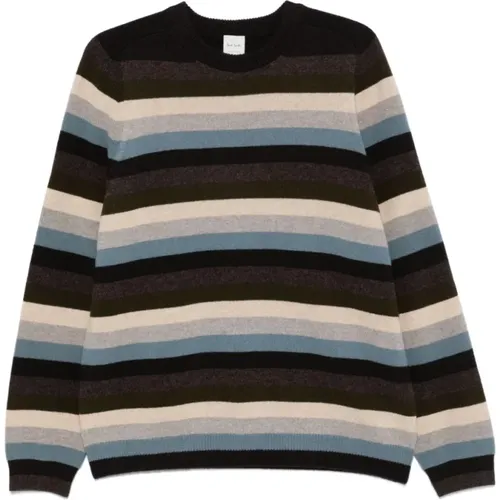 Striped Lambswool Crew Neck Sweater , male, Sizes: M, XL - Paul Smith - Modalova