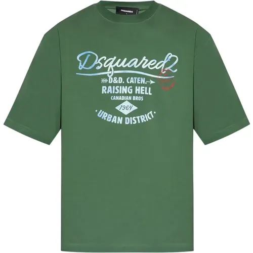 Bedrucktes T-Shirt , Herren, Größe: XL - Dsquared2 - Modalova
