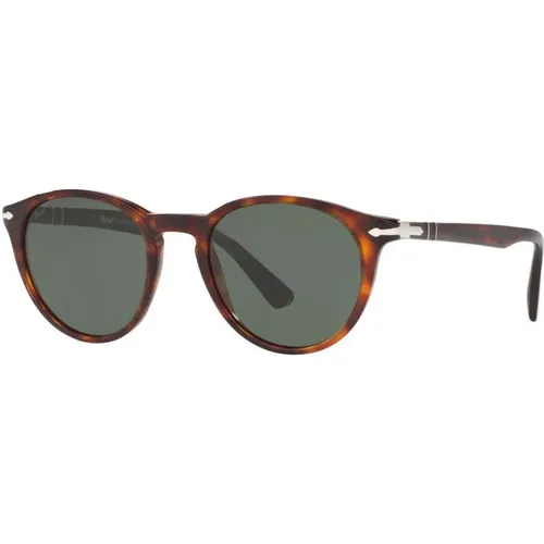 Round/Oval Sunglasses in Havana Color , male, Sizes: 49 MM - Persol - Modalova