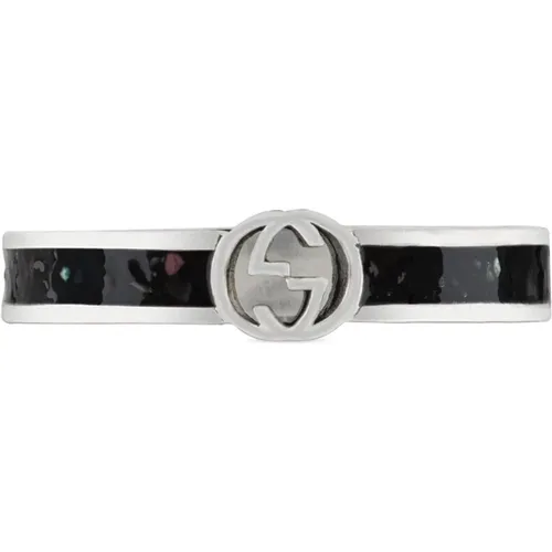 Interlocking G Ring Sterling Silber Iconic Logo , Damen, Größe: 57 MM - Gucci - Modalova