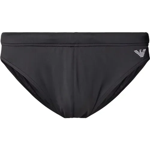 Badehose mit gesticktem Logo - Schwarz - Emporio Armani - Modalova