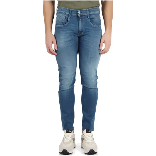 Slim Fit Recycelte Jeans , Herren, Größe: W34 - Replay - Modalova