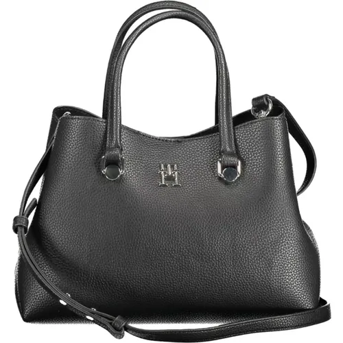 Schwarze Polyester-Handtasche - Tommy Hilfiger - Modalova