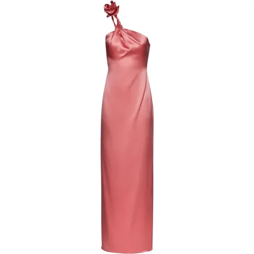 Silk Rose Applique Midi Dress , female, Sizes: S, M - Magda Butrym - Modalova