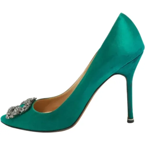 Pre-owned Satin heels , female, Sizes: 9 UK - Manolo Blahnik Pre-owned - Modalova
