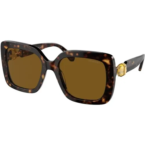 Polarisierte braune Sonnenbrille Sk6001 , Damen, Größe: 55 MM - Swarovski - Modalova