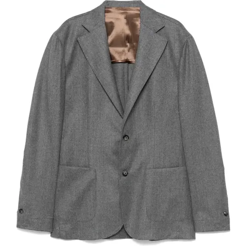 Italian Wool Blazer Jacket , male, Sizes: 2XL, L, M, 3XL, XL - Barba - Modalova