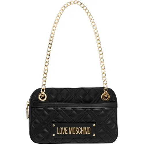 Logo Handbag with Zip Closure , female, Sizes: ONE SIZE - Love Moschino - Modalova
