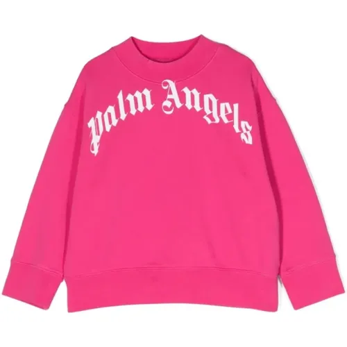 Kinder Fuchsia Sweatshirt mit Logo-Druck - Palm Angels - Modalova