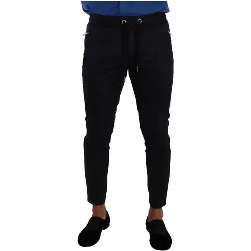 Cotton Stretch Jogging Trouser Pants , male, Sizes: XS - Dolce & Gabbana - Modalova