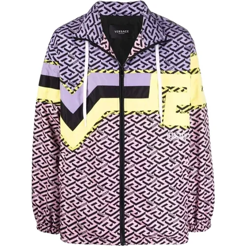 Lightweight jacket , male, Sizes: S, M - Versace - Modalova