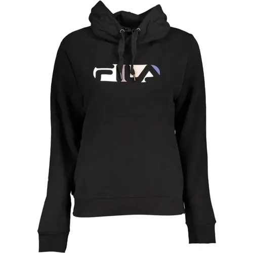 Schwarzer Baumwoll-Hoodie Sweatshirt mit Logo-Druck , Herren, Größe: XS - Fila - Modalova