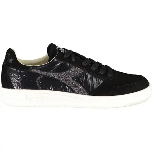 Schwarze Schnürsneaker mit Swarovski-Kristallen , Damen, Größe: 38 EU - Diadora - Modalova