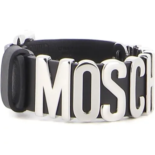 Metallic Letters Leather Bracelet , female, Sizes: ONE SIZE - Moschino - Modalova