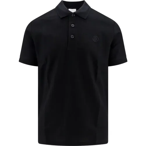 Polo Shirt with Ribbed Collar , male, Sizes: S - Burberry - Modalova