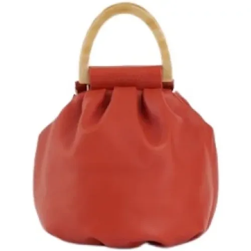 Vintage Fringed Leather Bag , Damen, Größe: ONE Size - Malababa - Modalova