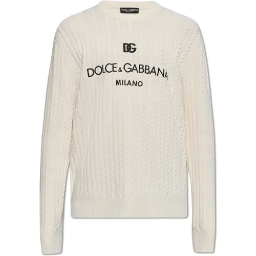 Sweater with logo , male, Sizes: M - Dolce & Gabbana - Modalova