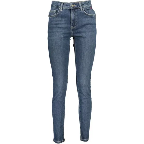 Blaue Baumwolljeans Slim Fit , Damen, Größe: M - Desigual - Modalova