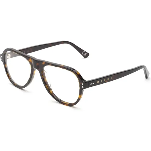 Stilvolle Blue Ridge Mountains Brille,Upgrade deinen Stil mit schwarzen Brillen,Stilvolle Honig Acetat Brille - Marni - Modalova