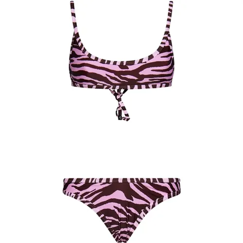 Zebra-Print Bandeau-Bikini Ss23 , Damen, Größe: XS - The Attico - Modalova