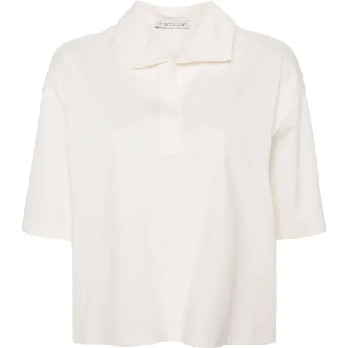 Oversized Baumwoll Polo Shirt , Damen, Größe: XS - Moncler - Modalova