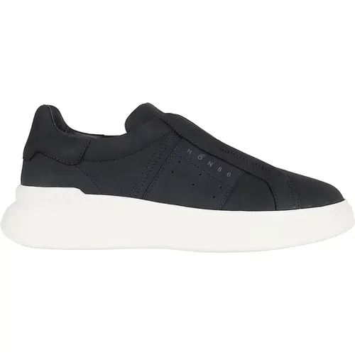 Schwarze Sneakers Aerodynamische Sohle Stil , Herren, Größe: 43 1/2 EU - Hogan - Modalova