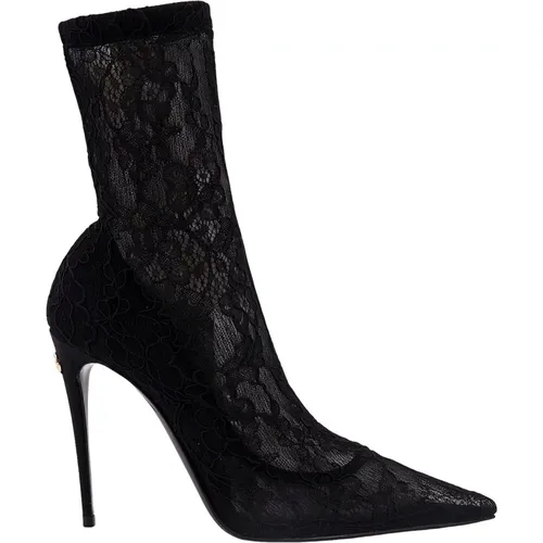 Schwarze Ankle Boots mit Stiletto-Absatz - Dolce & Gabbana - Modalova