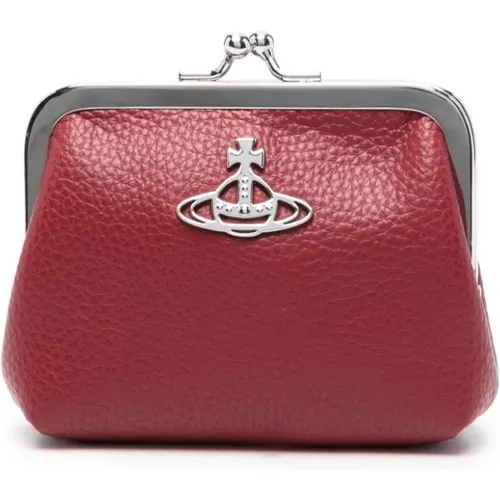 Faux Leather Wallet with Orb Plaque Detail , female, Sizes: ONE SIZE - Vivienne Westwood - Modalova