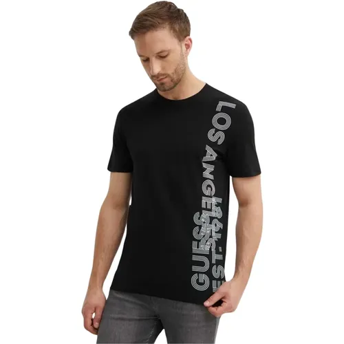 Slim Logo TShirt - Seitendruck , Herren, Größe: M - Guess - Modalova