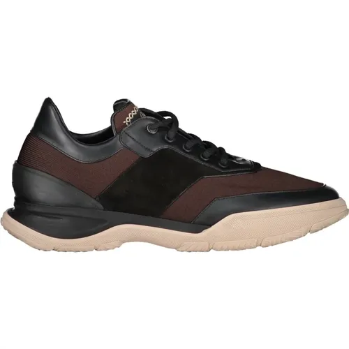 Wildleder-Einsätze Ledersneakers , Herren, Größe: 46 EU - Brioni - Modalova