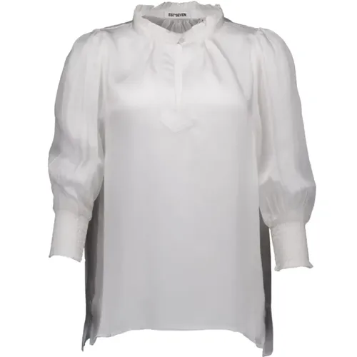 Elegante Weiße Bluse , Damen, Größe: 2XL - Est'Seven - Modalova