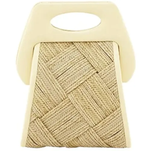 Straw Mini Tote with Detachable Strap , female, Sizes: ONE SIZE - THEMOIRè - Modalova