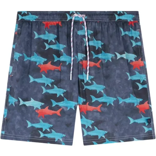 Shark Print Swimwear , male, Sizes: 3XL, L, S, 2XL - PAUL & SHARK - Modalova