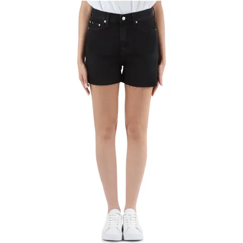 Denim Mom Fit Shorts with Five Pockets , female, Sizes: W26, W27, W30, W29, W28 - Calvin Klein Jeans - Modalova