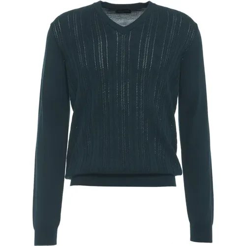 V-neck Knitwear Aw24 , male, Sizes: M, L - Roberto Collina - Modalova