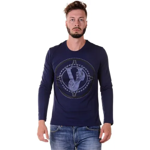 Gemütlicher Strickpullover , Herren, Größe: S - Versace Jeans Couture - Modalova