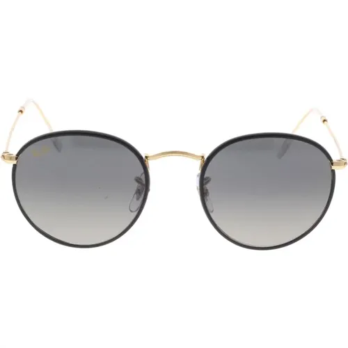 Round Full Color Sunglasses Black Gold , unisex, Sizes: 50 MM - Ray-Ban - Modalova