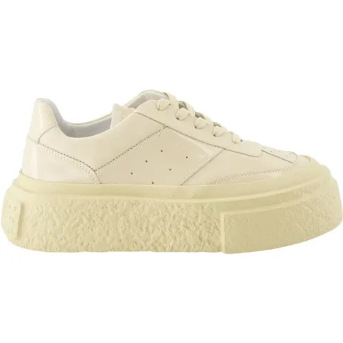 Plateau-Sneaker Leder runde Zehe - MM6 Maison Margiela - Modalova