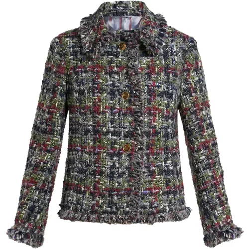 MultiColour Bouclé Jacket with Pegasus Buttons , female, Sizes: M, XS, S - ETRO - Modalova