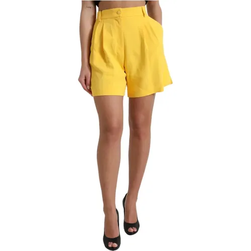 High Waist Bermuda Shorts , female, Sizes: M - Dolce & Gabbana - Modalova
