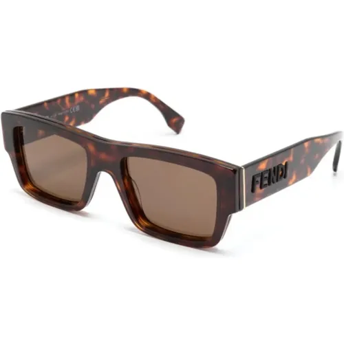 Braun/Havanna Sonnenbrille, vielseitig und stilvoll,Schwarze Sonnenbrille mit Original-Etui,Blaue Sonnenbrille mit Zubehör - Fendi - Modalova