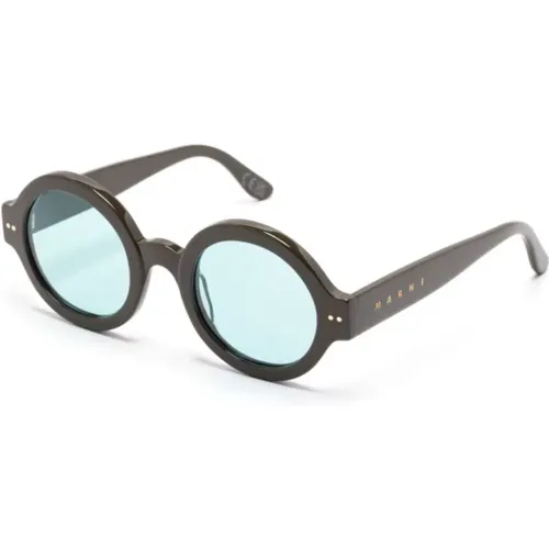 VJ0Nakagin Tower Clouds Havana Sunglasses , unisex, Sizes: 50 MM - Marni - Modalova