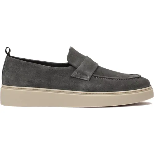 Herren Wildleder Slip-On Sneakers , Herren, Größe: 45 EU - Kazar Studio - Modalova