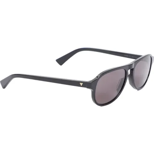 Acetat Sonnenbrille Schwarz Grau Stil - Bottega Veneta - Modalova