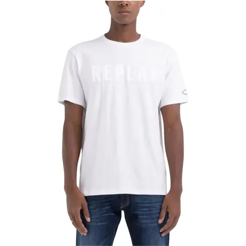 Herren Logo T-Shirt , Herren, Größe: L - Replay - Modalova