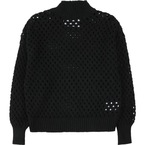 Perforierter Strickpullover mit Rundhalsausschnitt , Damen, Größe: M - Silvian Heach - Modalova